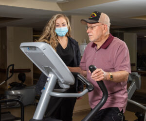 Pulmonary Rehab patient working with nurse